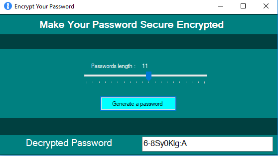 encrypted password generator